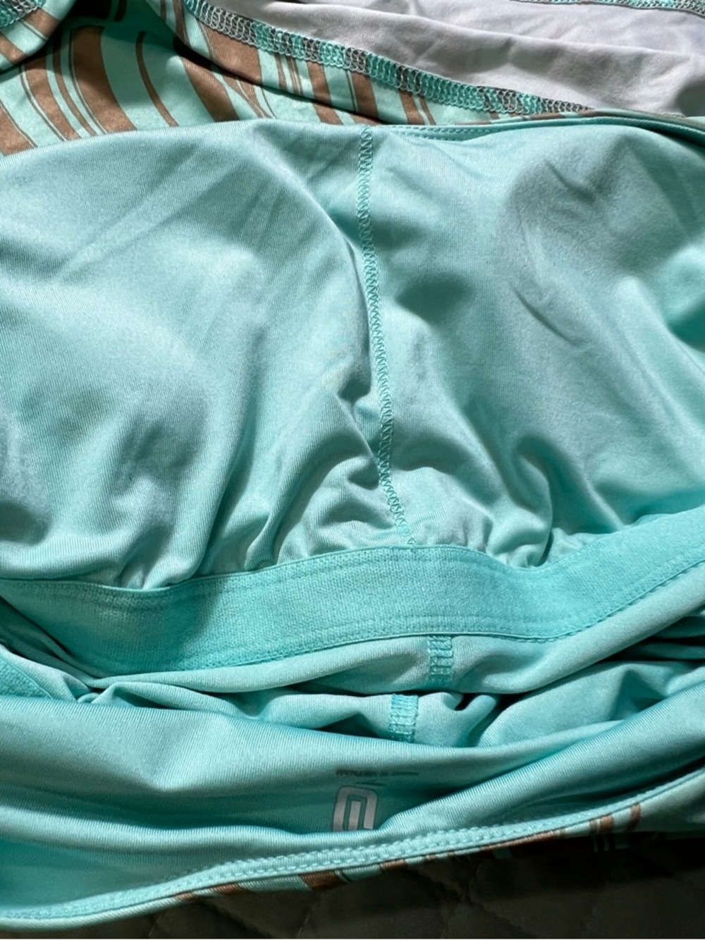 Ideology tennis Dress Ice Mint Brown Print Built-In jumper romper Shorts small‎ - Picture 8 of 12